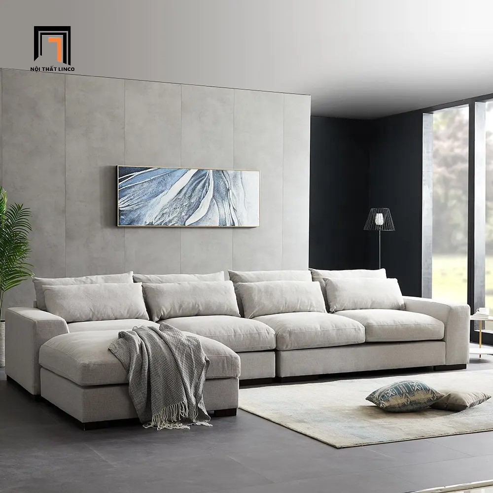 bộ ghế sofa xám trắng