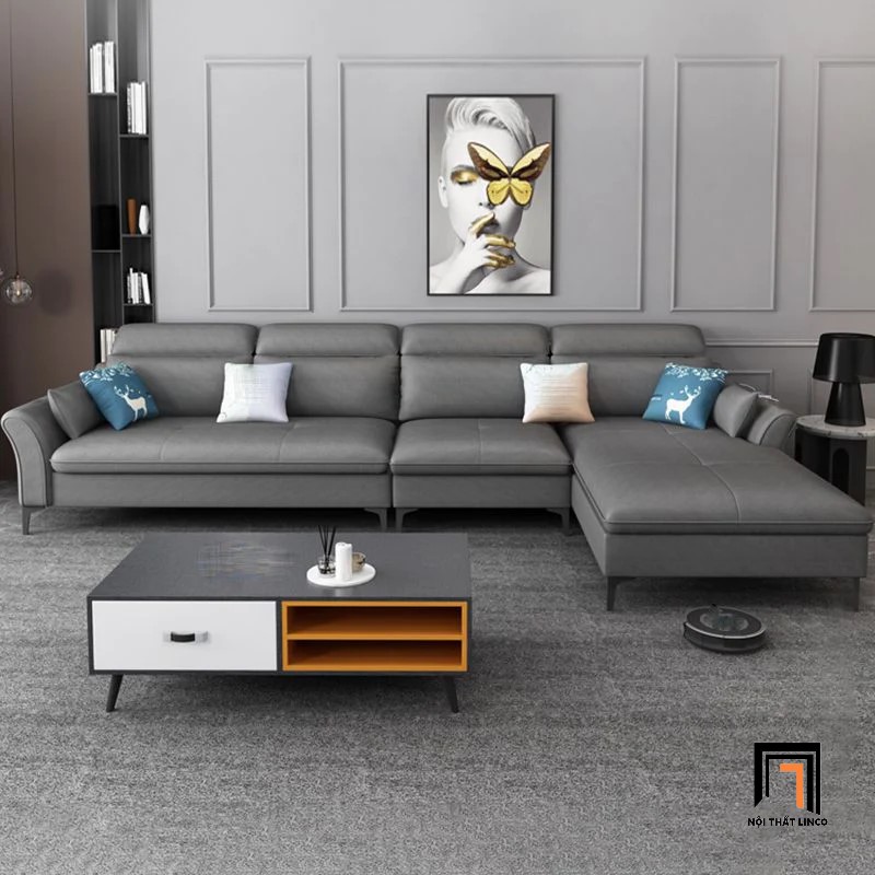 sofa góc da công nghiệp