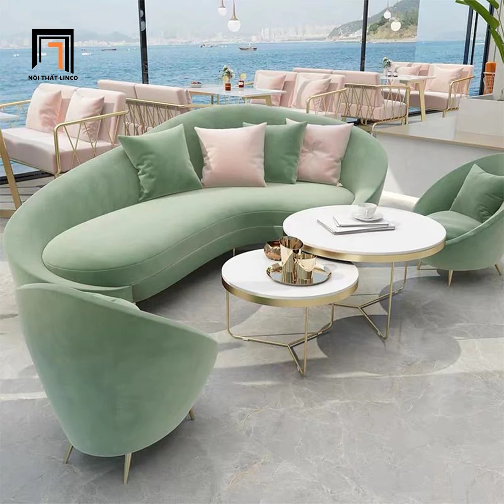 set ghế sofa vải nhung