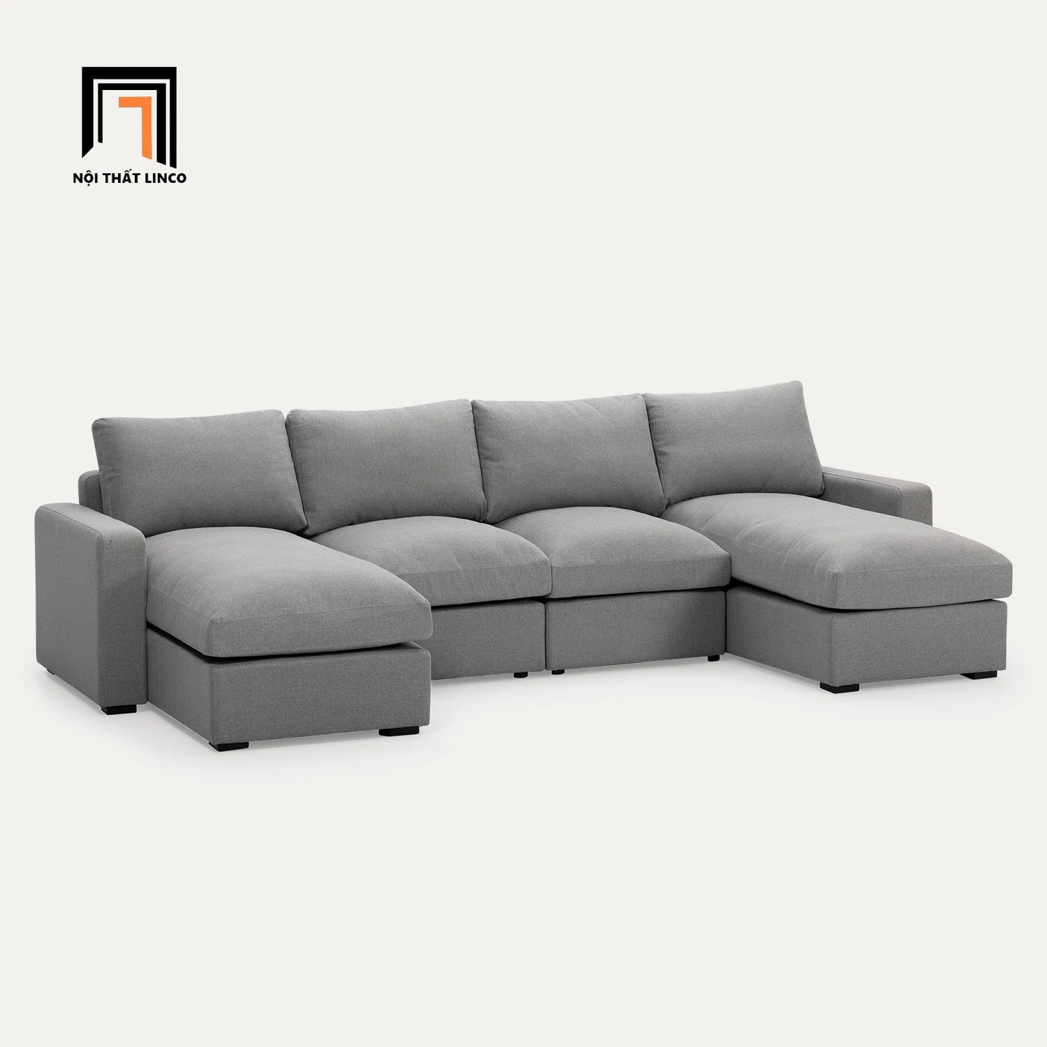 sofa góc màu xám