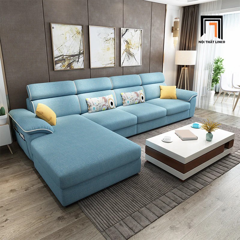 sofa góc xanh dương