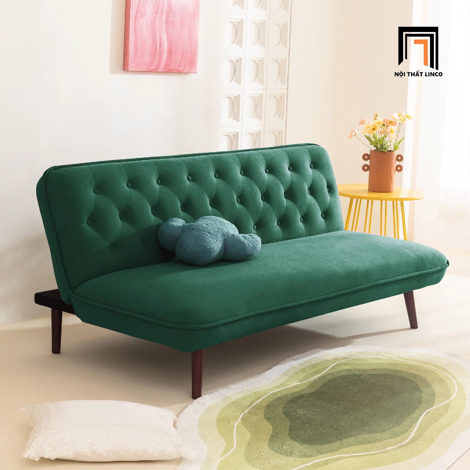 sofa giường vải nhung