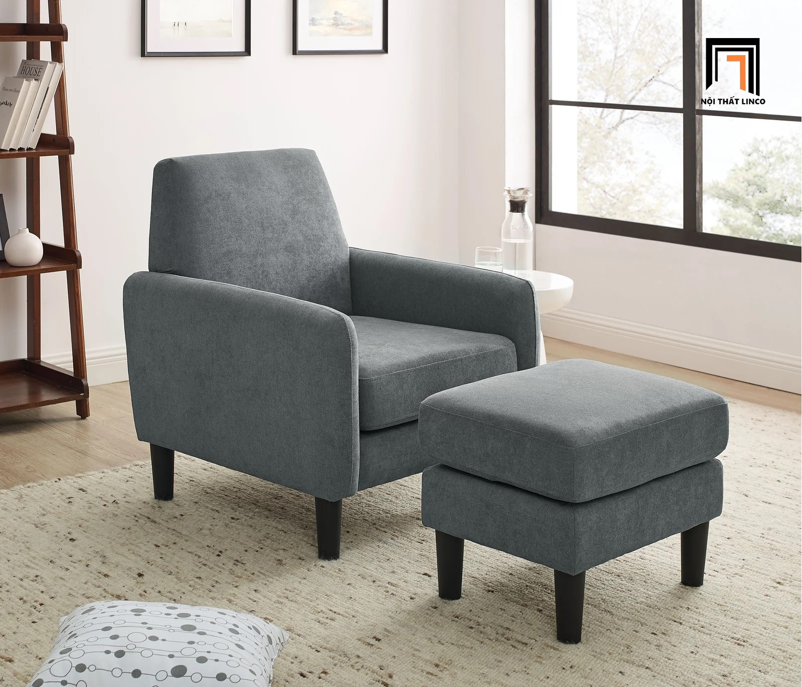 sofa đơn xám lông chuột