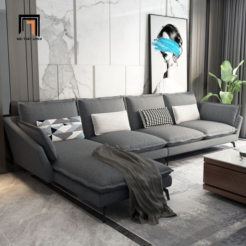 sofa góc xám lông chuột