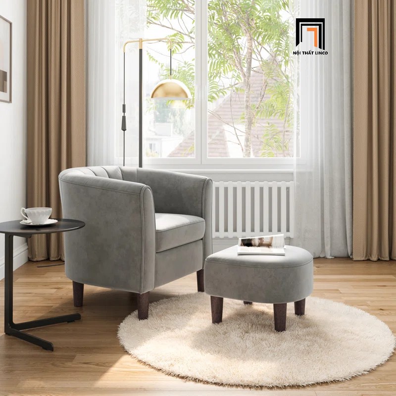 sofa đơn phòng khách xám trắng