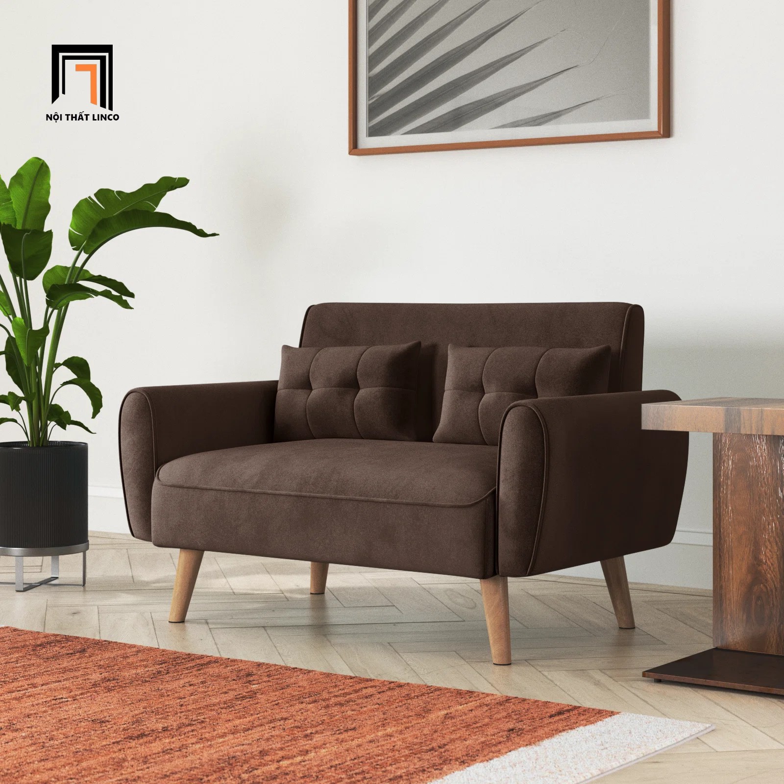 sofa văng nâu nhạt