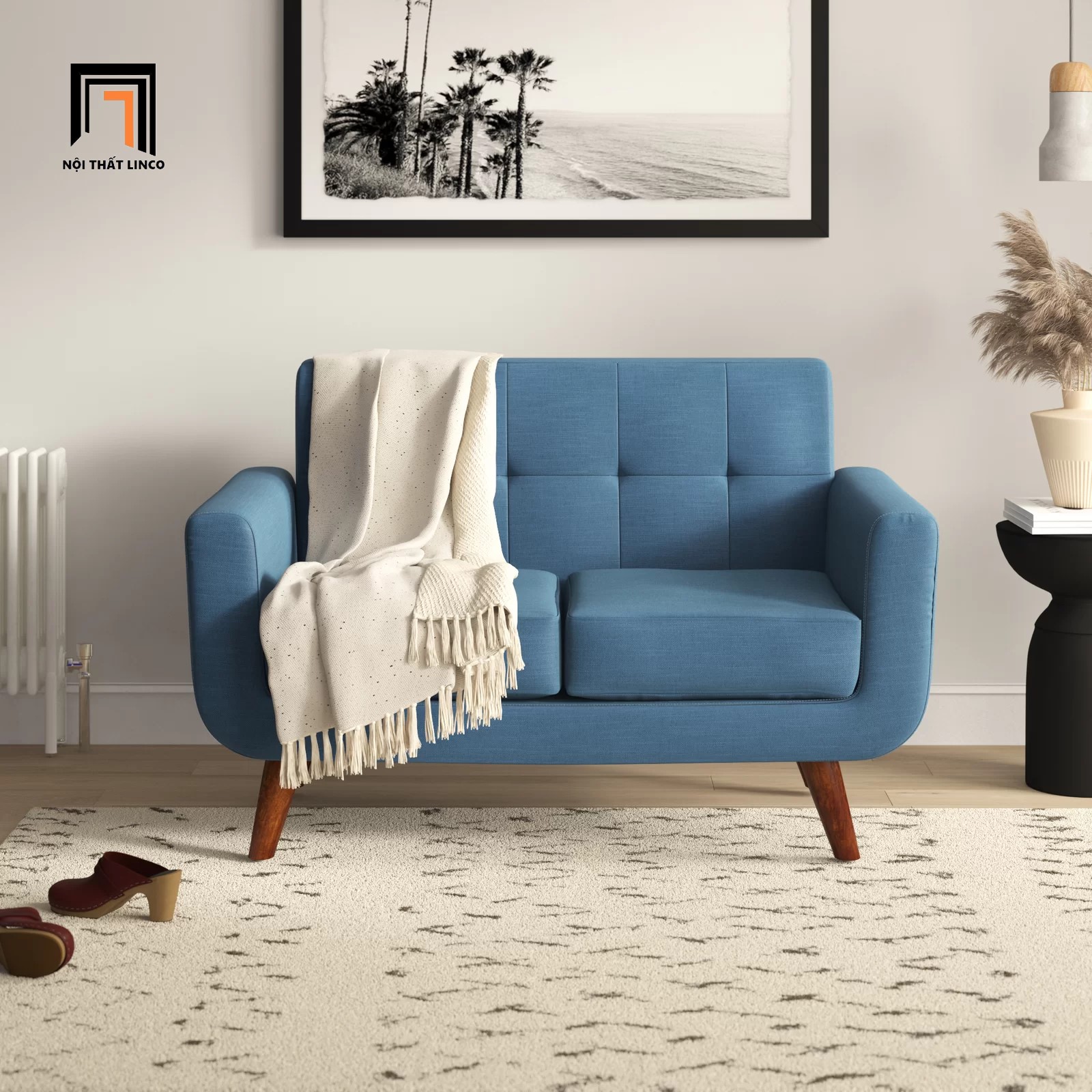 ghế sofa xanh dương