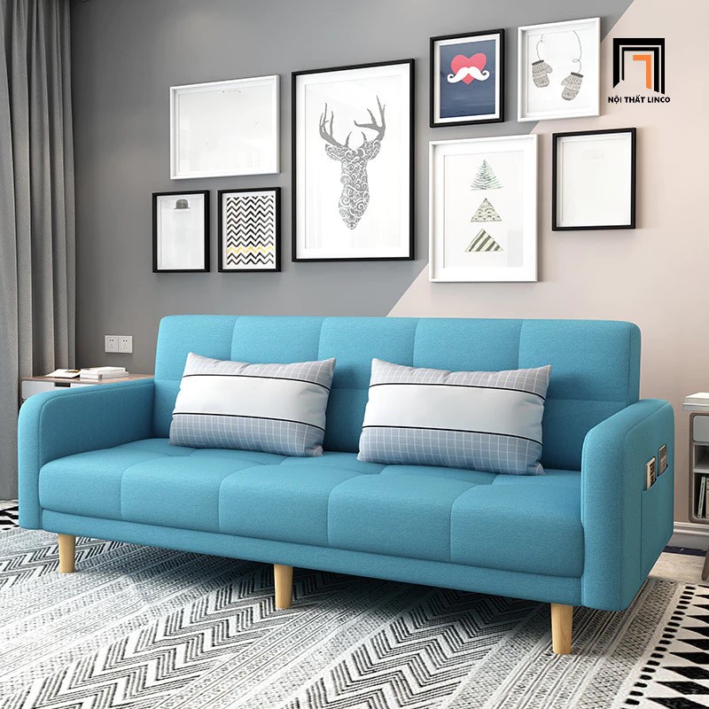 sofa giường xanh dương