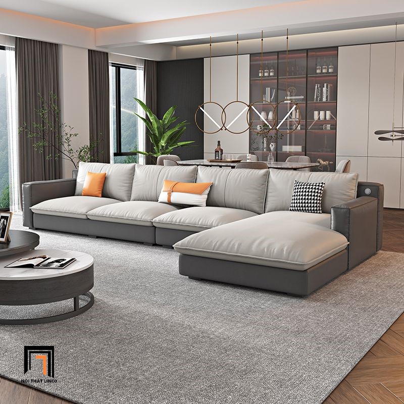 sofa góc da công nghiệp