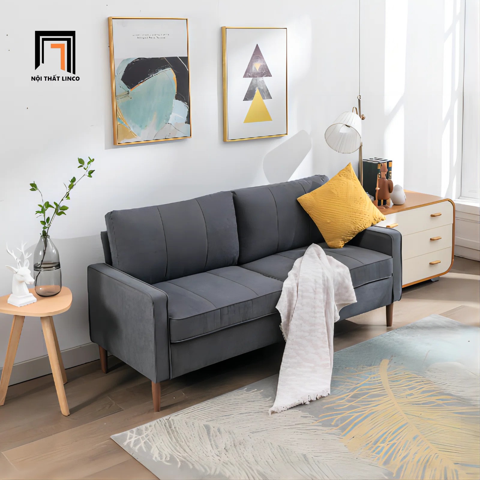 ghế sofa màu xám đậm
