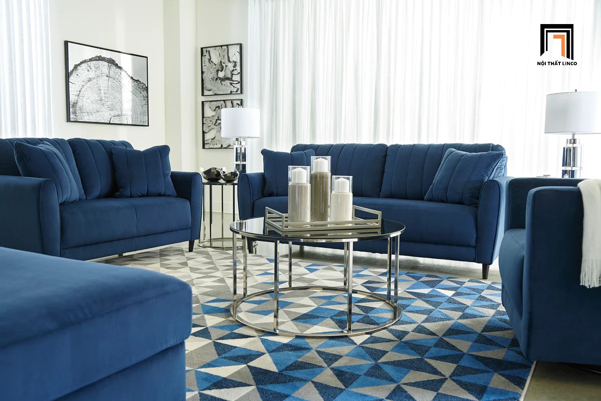 set ghế sofa xanh đậm