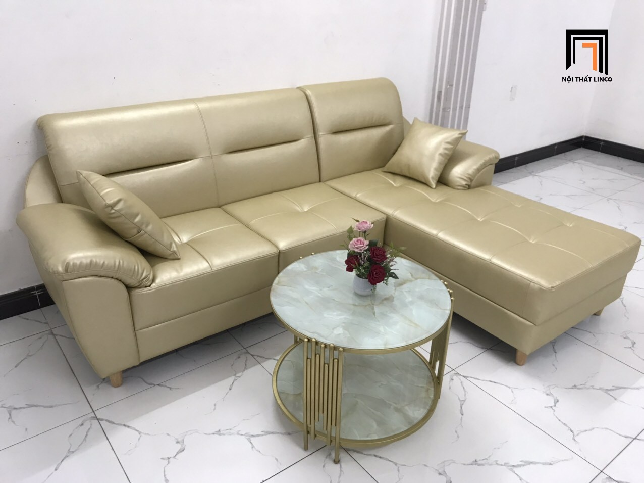 sofa góc da công nghiệp