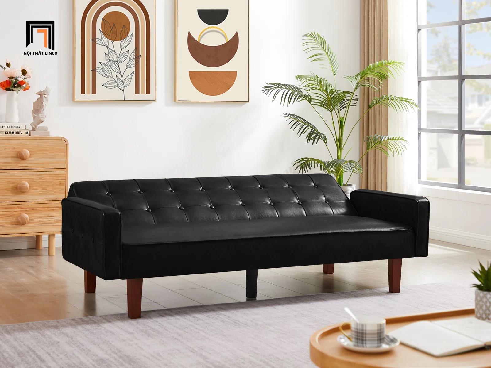 sofa giường màu đen
