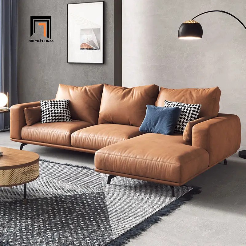 sofa góc bọc da