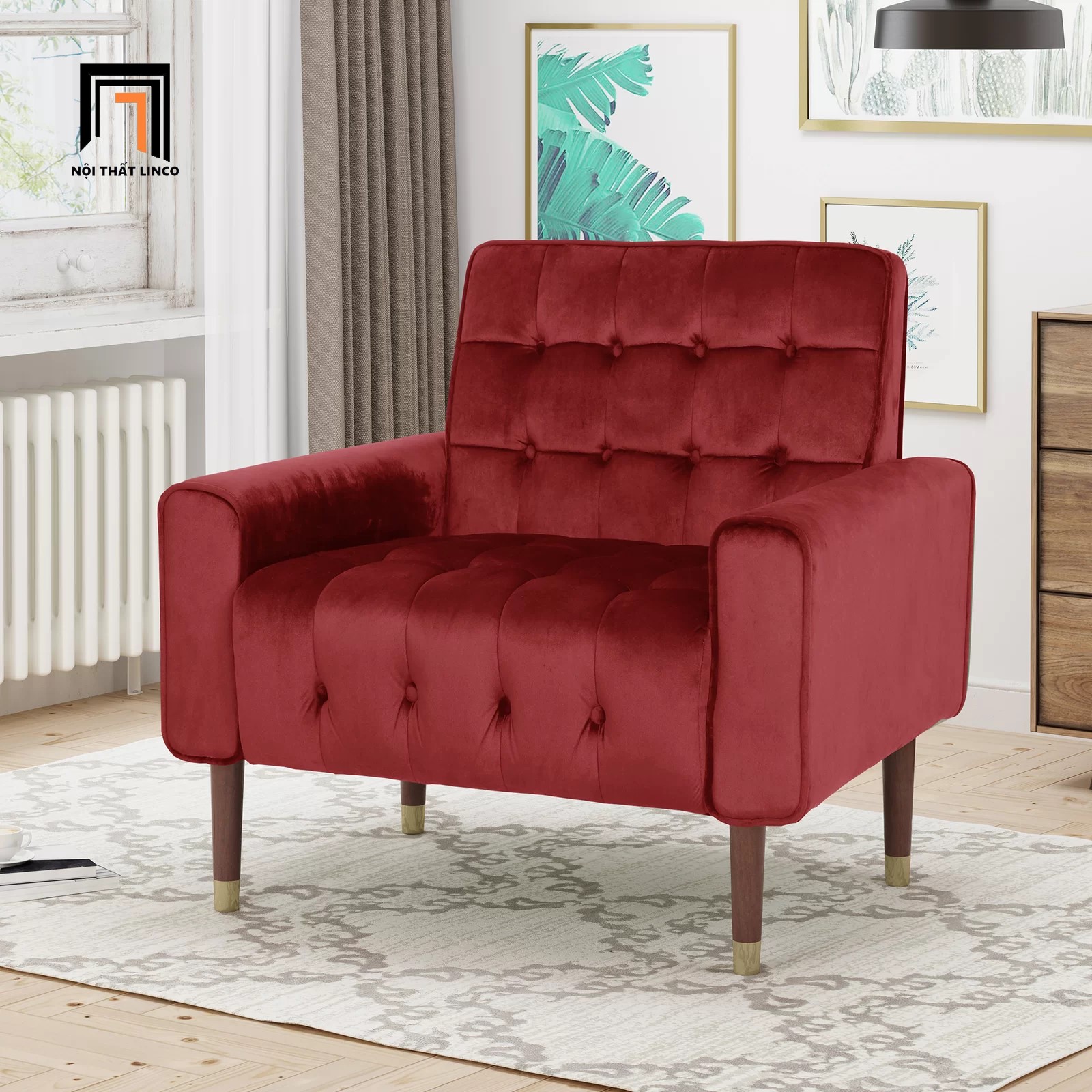 sofa màu đỏ đô