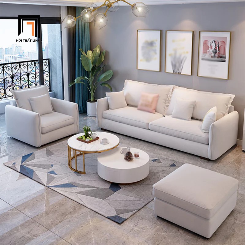 bộ ghế sofa trắng kem