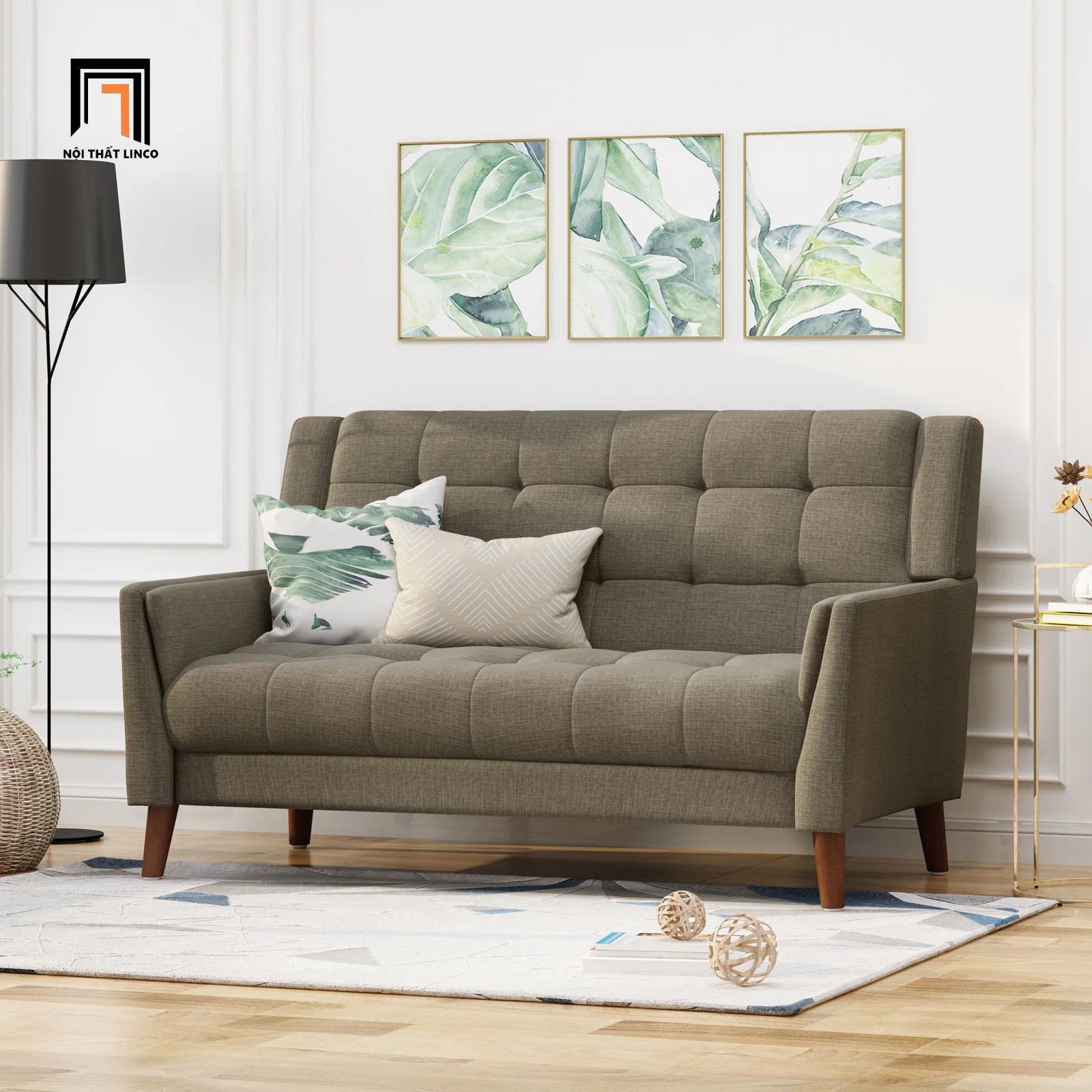 sofa băng nâu đậm