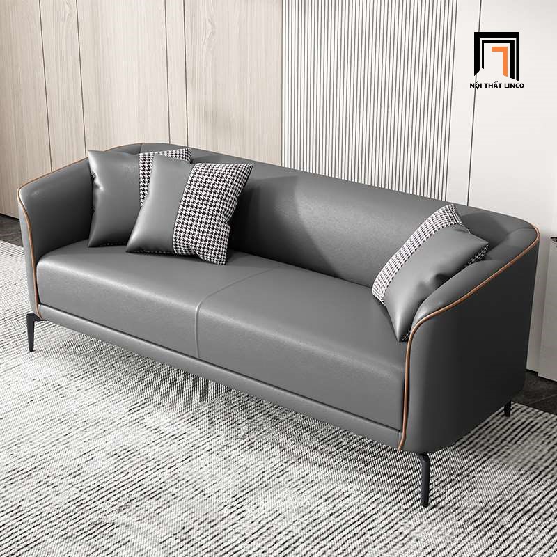 sofa da màu xám