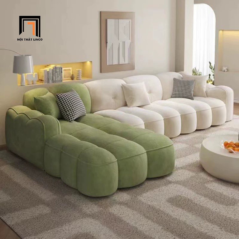 sofa góc vải nhung