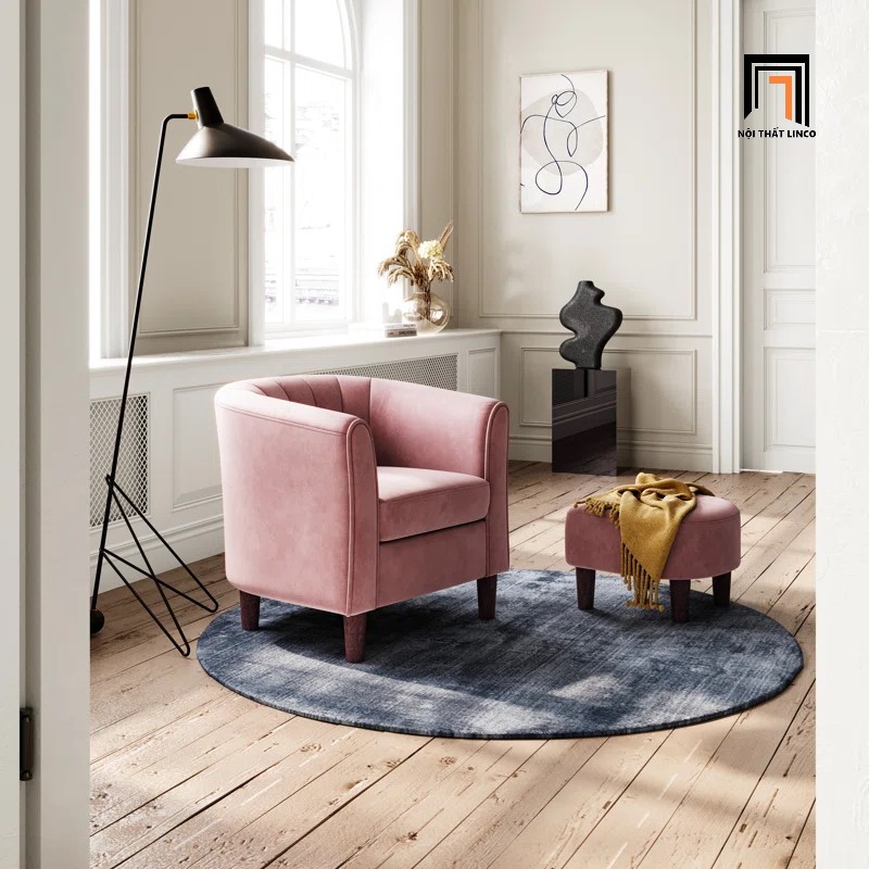 ghế sofa màu hồng
