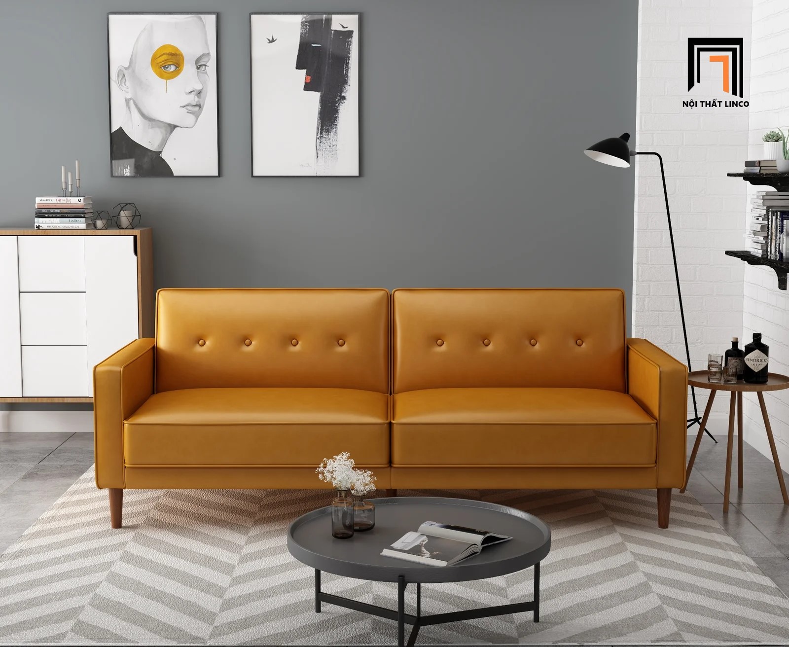 ghế sofa bed da công nghiệp
