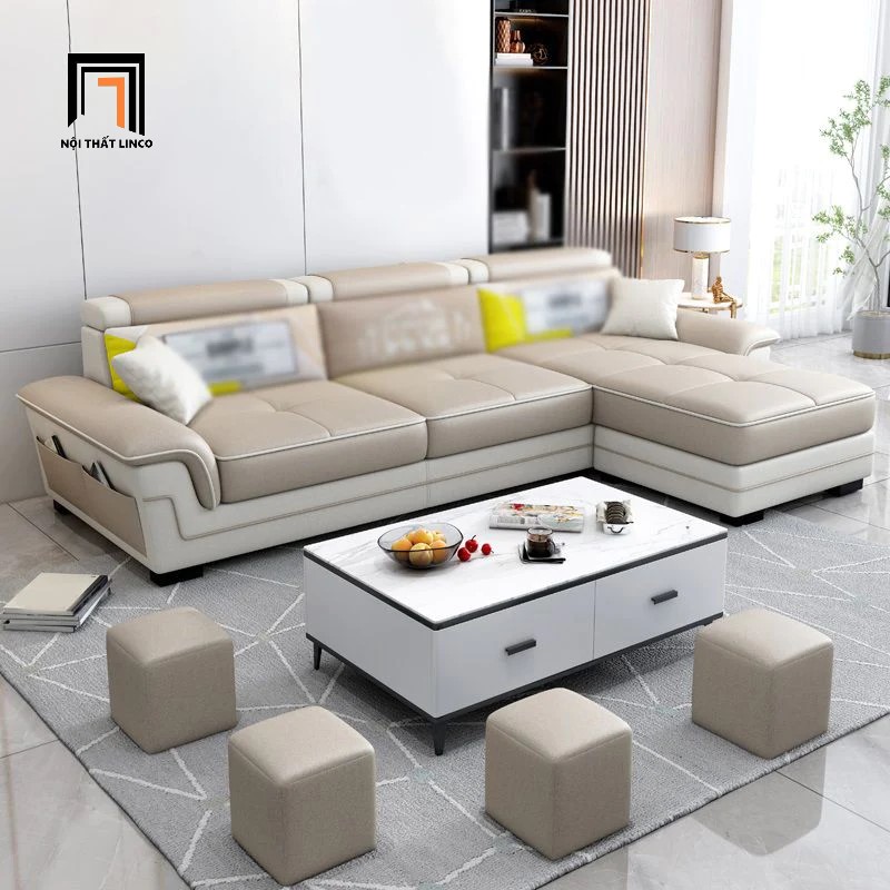 sofa góc da công nghiệp