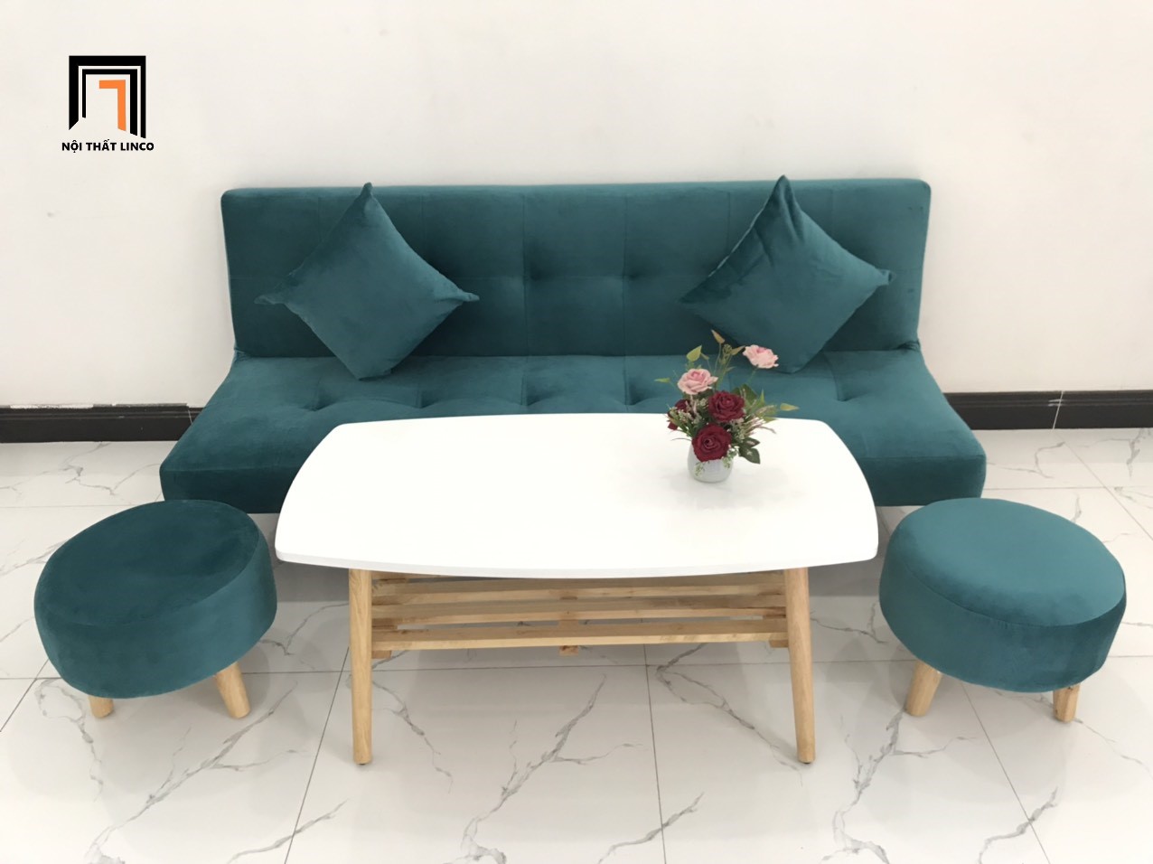 sofa xanh lá