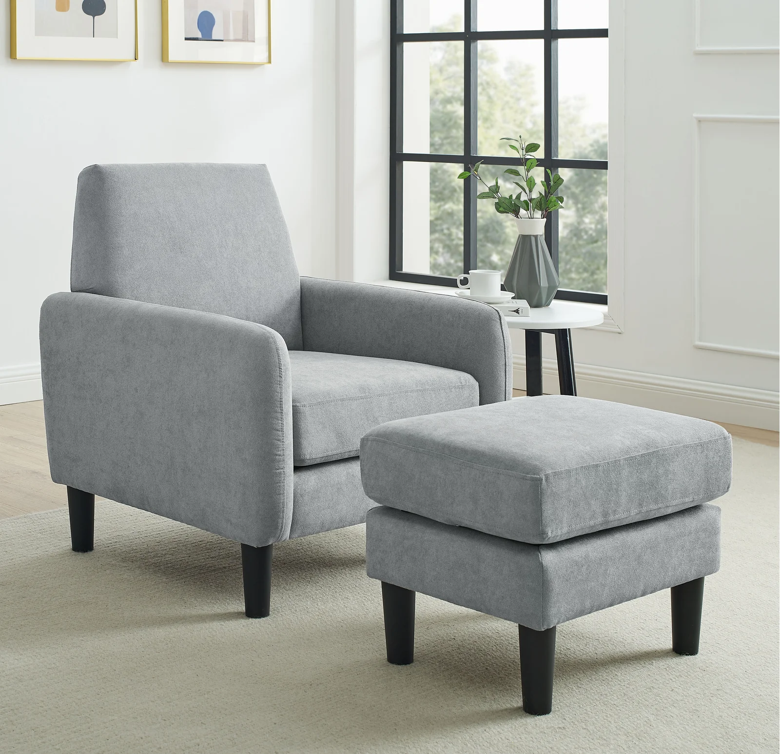 ghế sofa đơn màu xám
