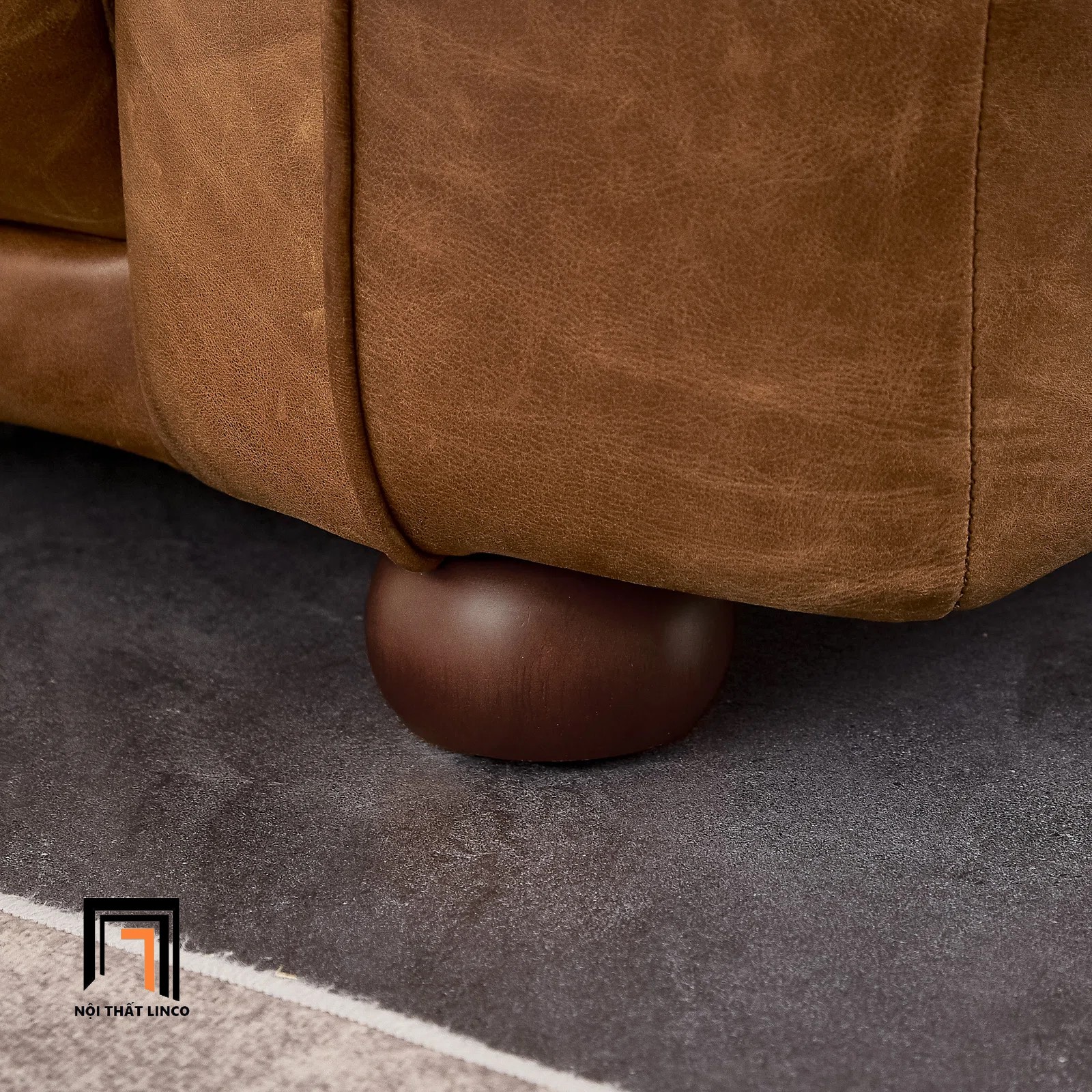 ghế sofa chân tiện tròn