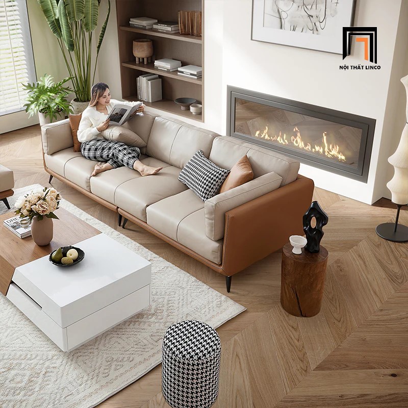 sofa băng da công nghiệp