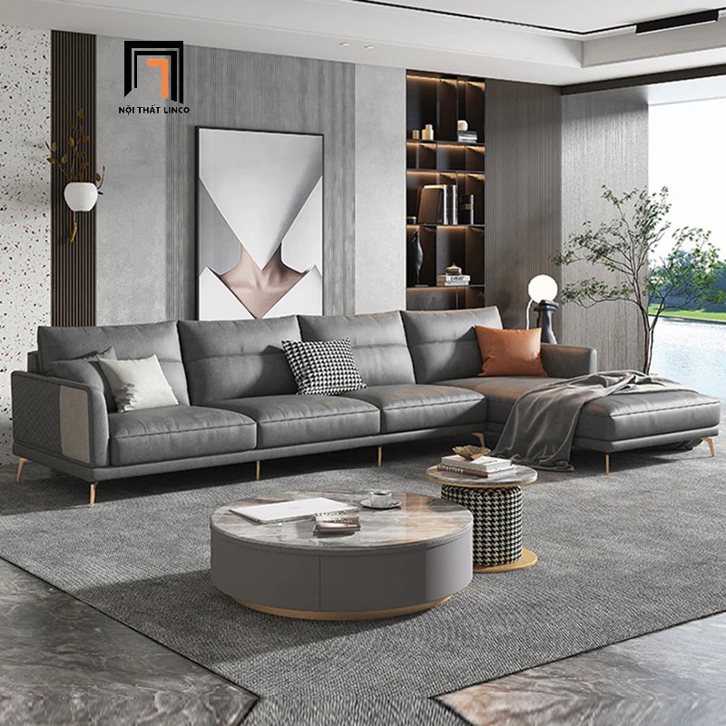 sofa góc xám đậm