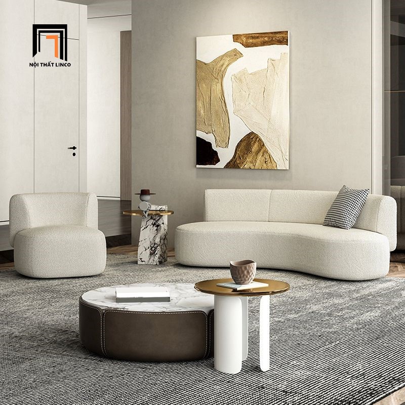 set ghế sofa trắng kem