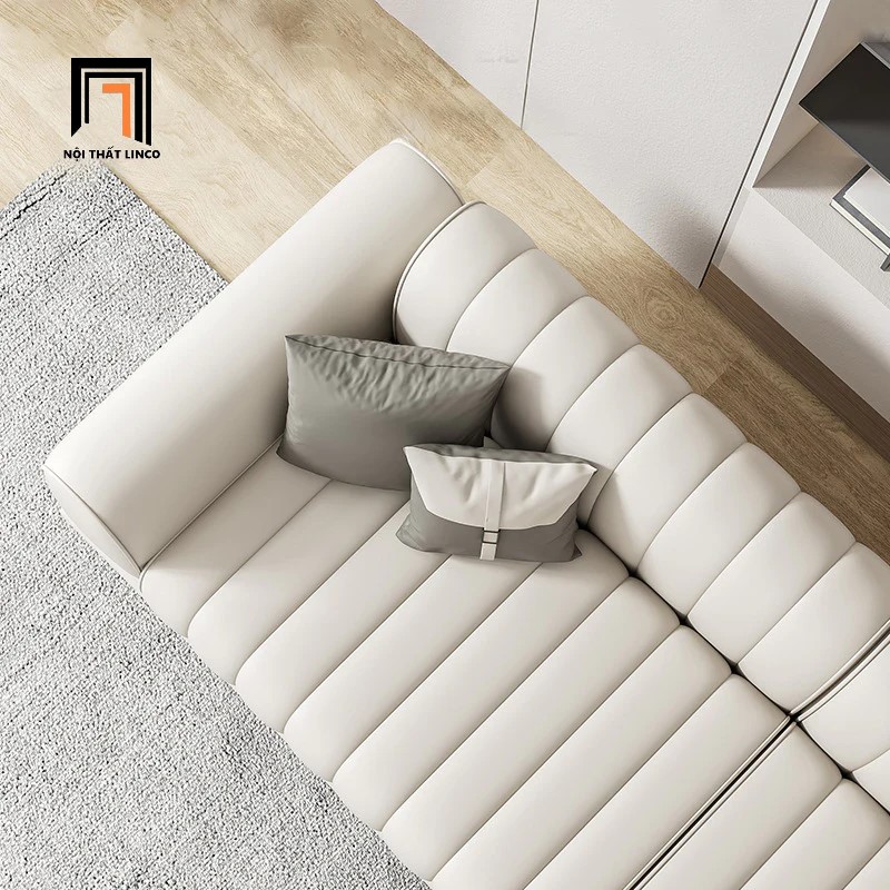sofa da xám trắng