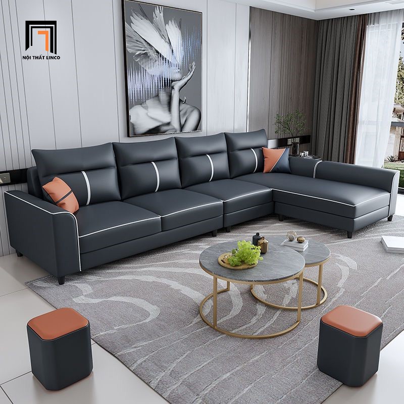 sofa góc da công nghiệp