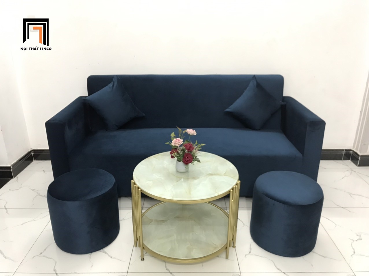 set ghế sofa vải nhung