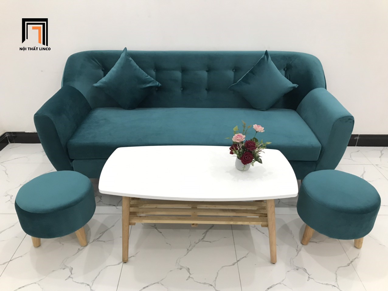 set sofa xanh lá