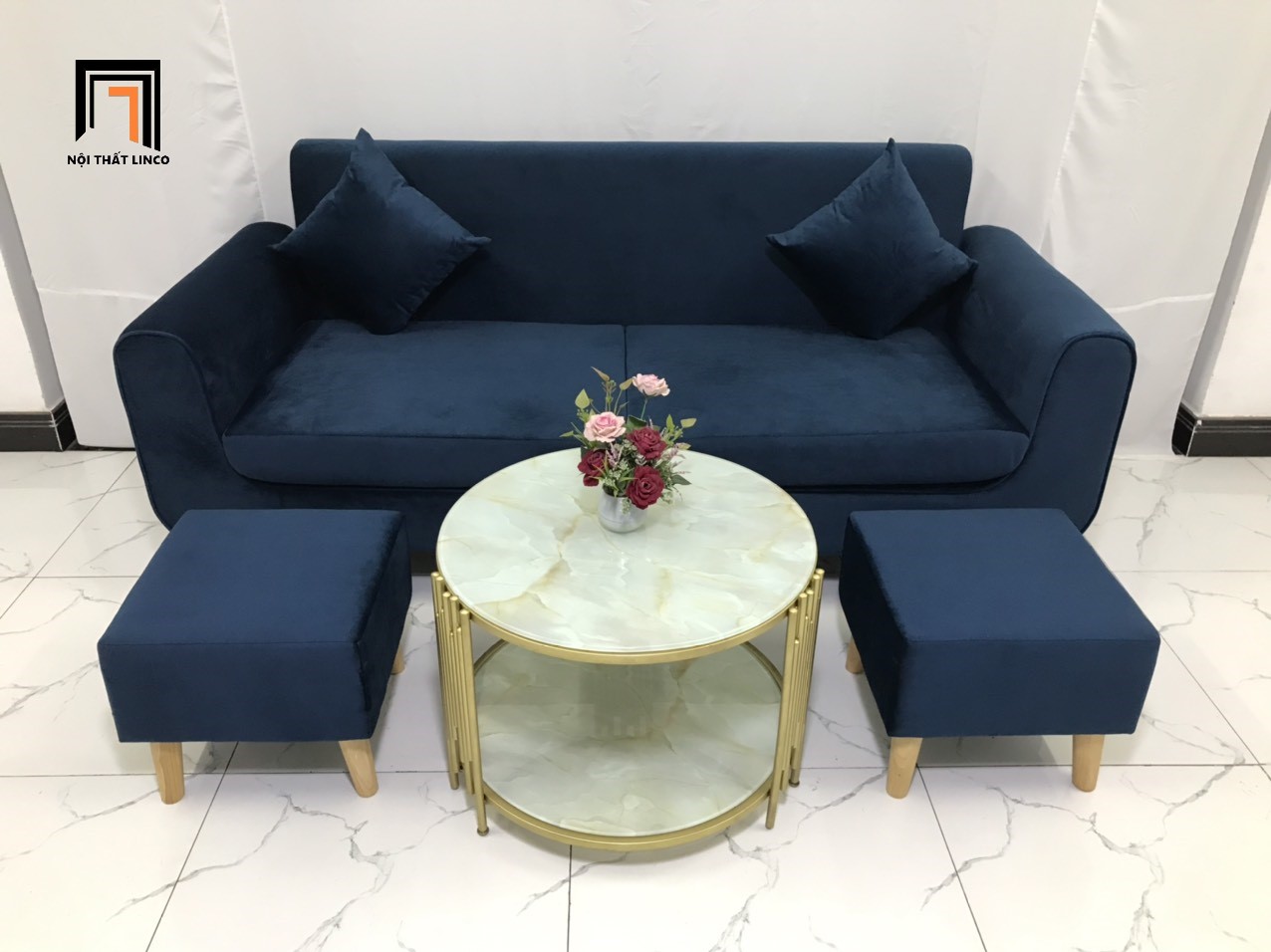 set ghế sofa xanh đậm