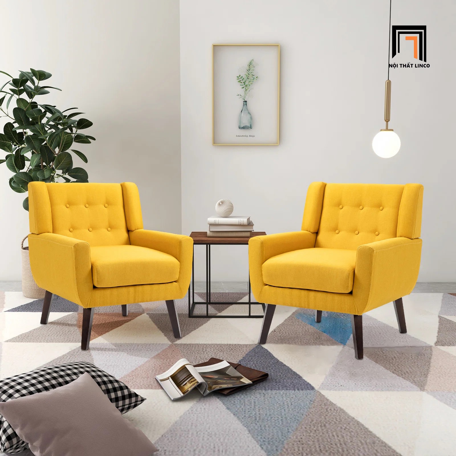 sofa đơn màu vàng chanh