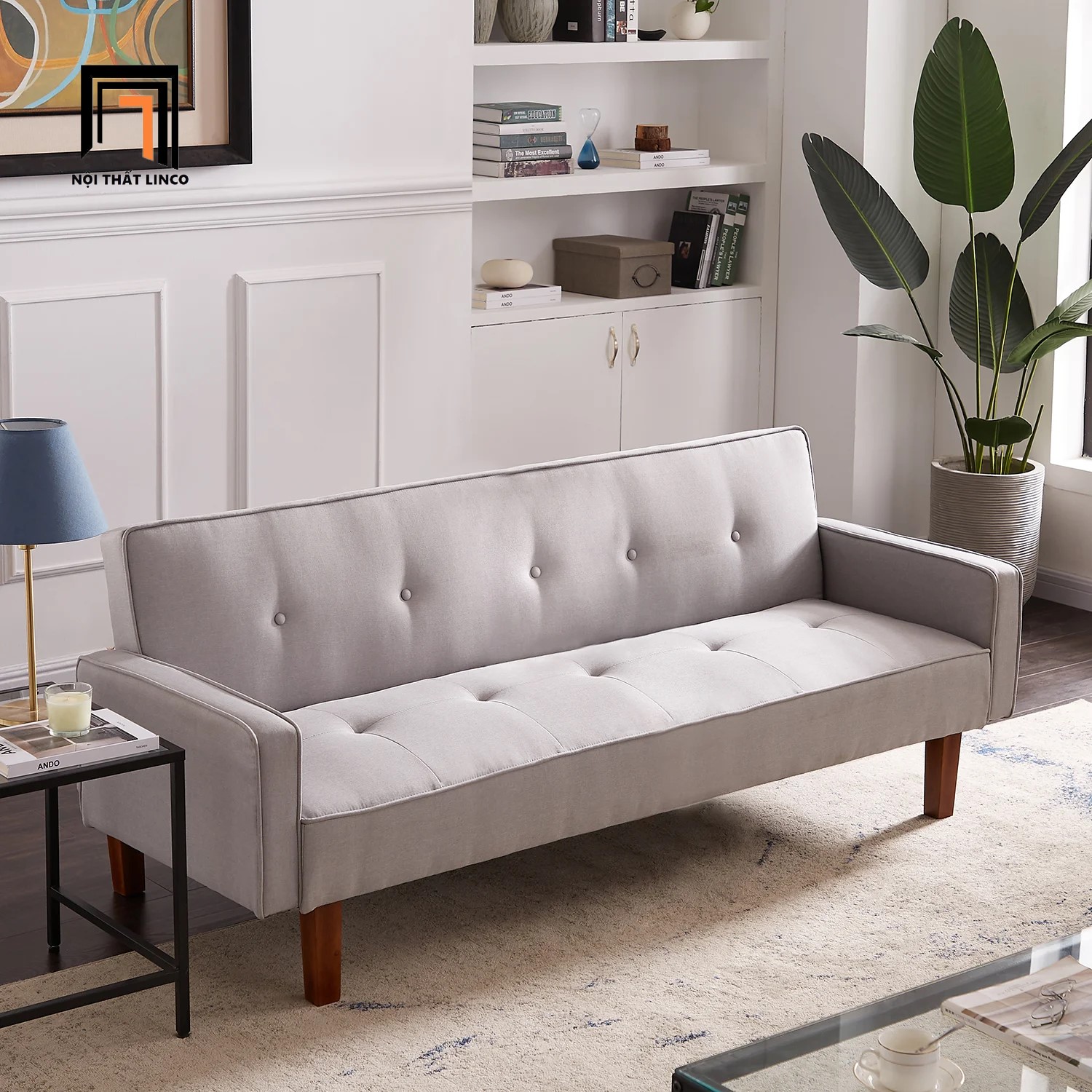 sofa xám trắng