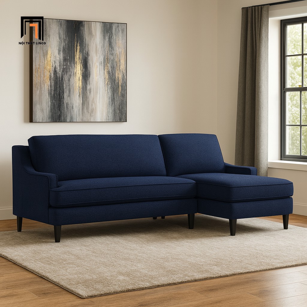 sofa góc xanh đậm