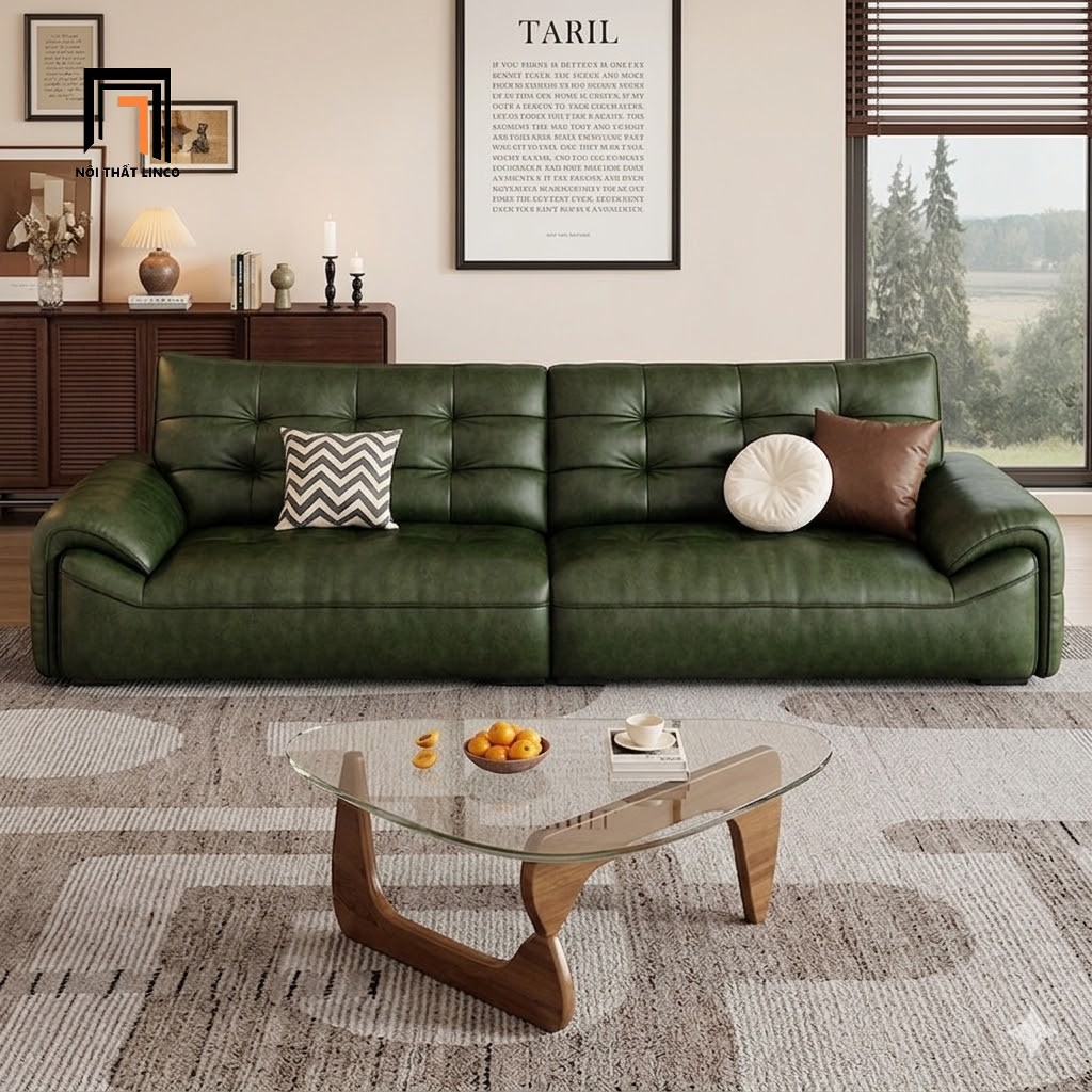 sofa băng chung cư xanh rêu