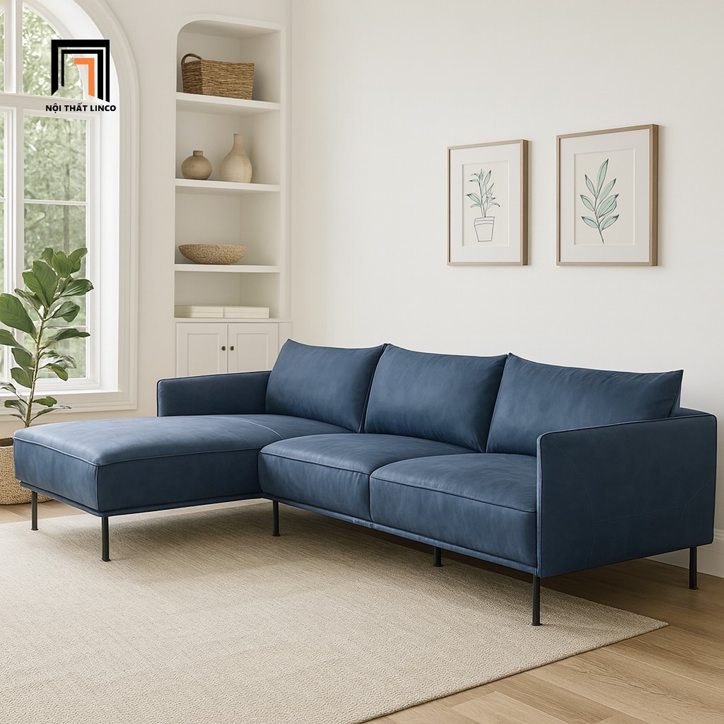 sofa góc 2m4 x 1m6 da công nghiệp