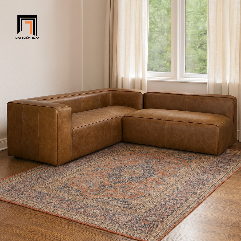 sofa góc da công nghiệp