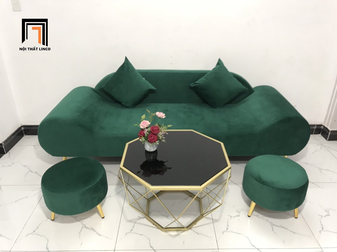ghế sofa xanh rêu