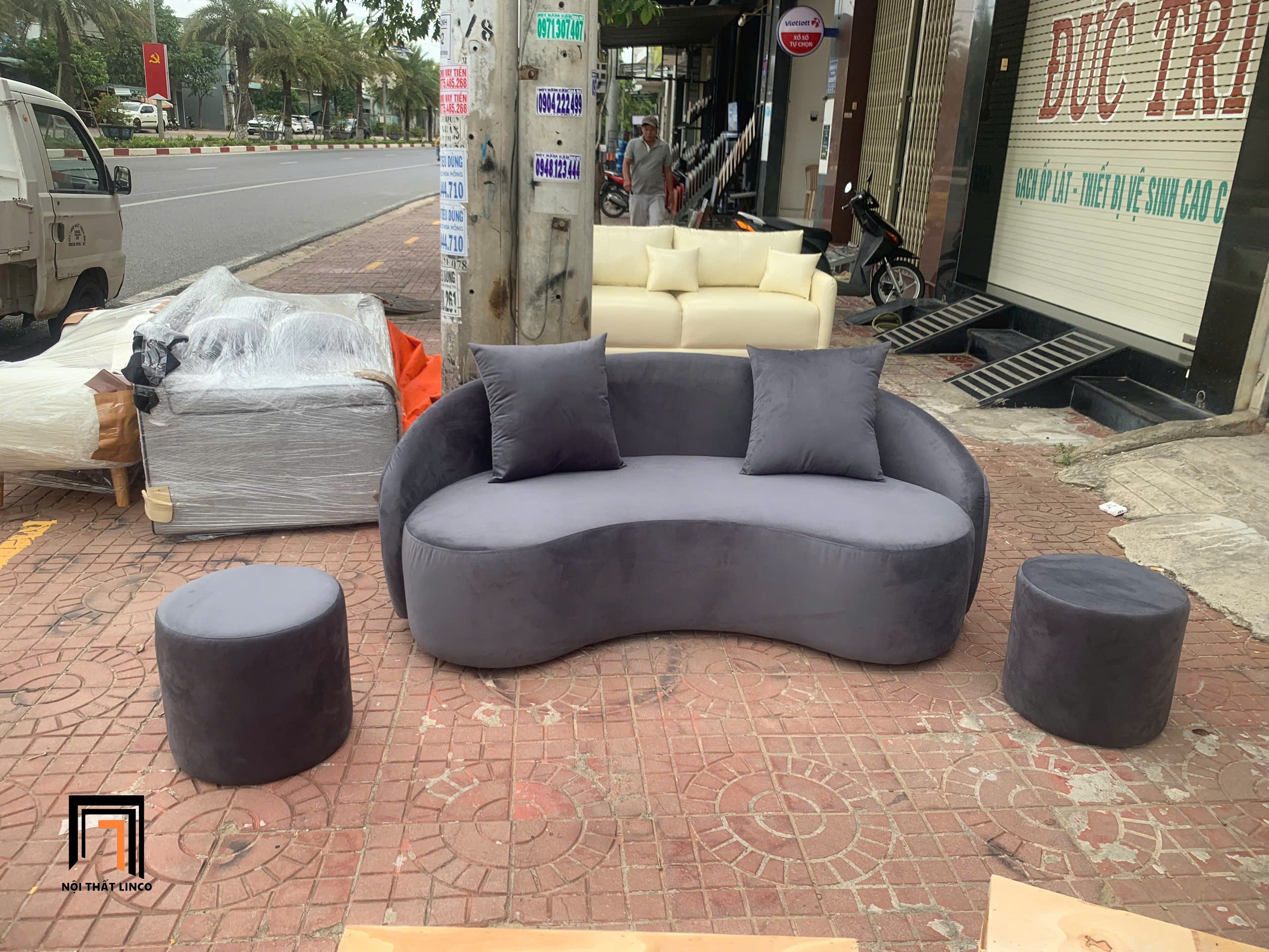 ghế sofa vải nhung