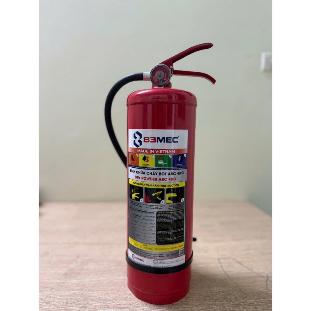 Bình chữa cháy Bột abc 4kg CỦA BỘ QUÔC PHÒNG