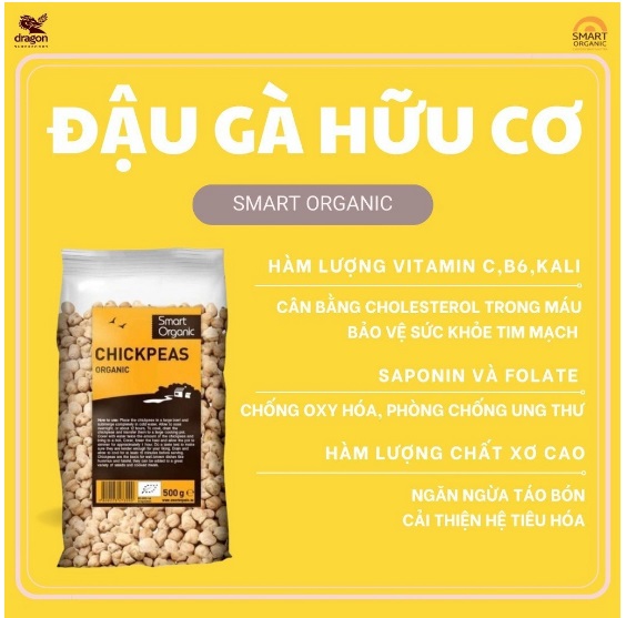 Đậu gà hữu cơ 500gr - Smart Organic
