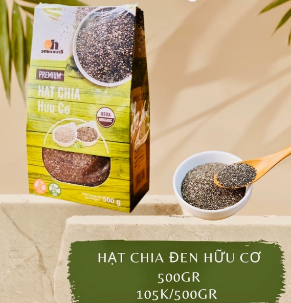 Hạt chia đen hữu cơ 500gr - SmileNut