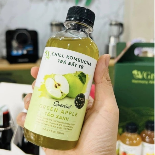 Kombucha táo xanh chill 250ml
