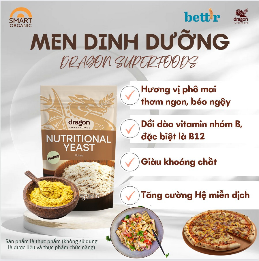 Men dinh dưỡng nutritional yeast 100gr - Dragon Superfood